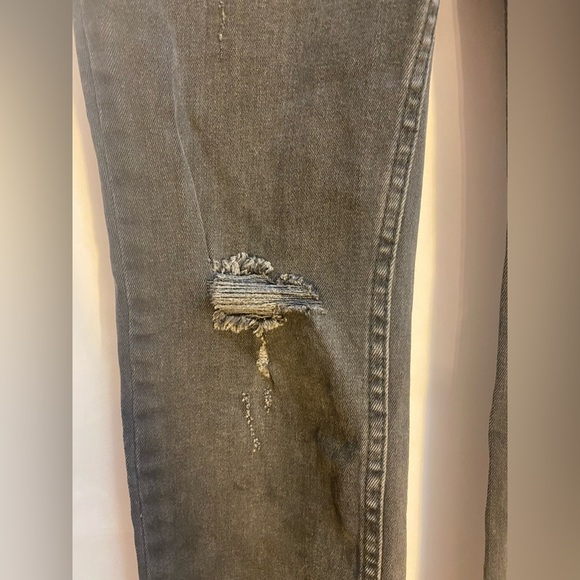 We The Free People Fringe Hem Light Black Skinny Jeans Size 26 - Picture 3 of 10